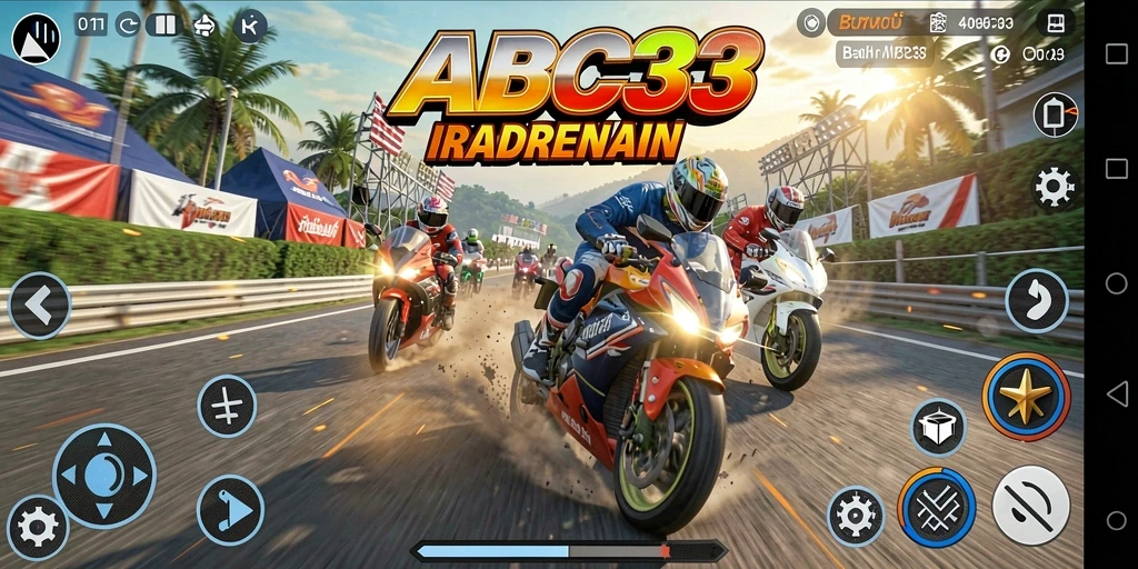 Tampilan menarik gameplay balapan motor yang intens.