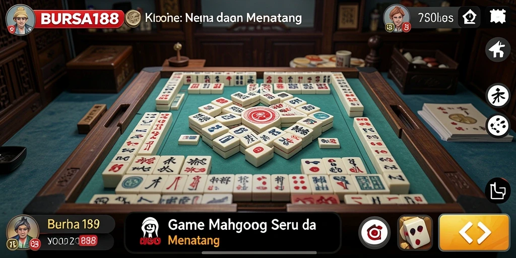 Tampilan menakjubkan dari gameplay Mahjong BURSA188.