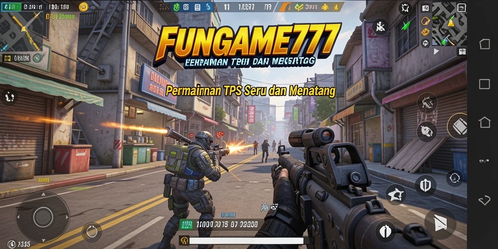 Tangkapan layar menampilkan aksi seru dalam permainan TPS.