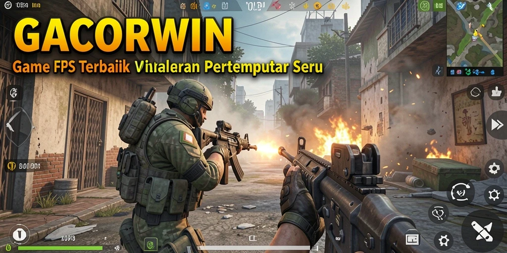Tangkapan layar GACORWIN menunjukkan aksi pertempuran FPS yang seru.
