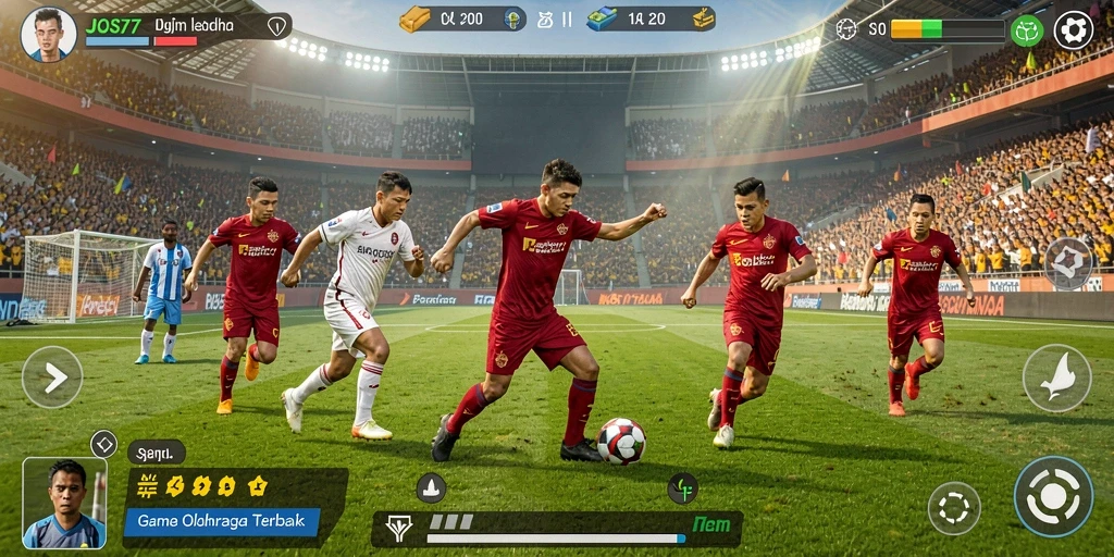 Screenshot JOS77 menampilkan aksi seru dalam permainan olahraga.