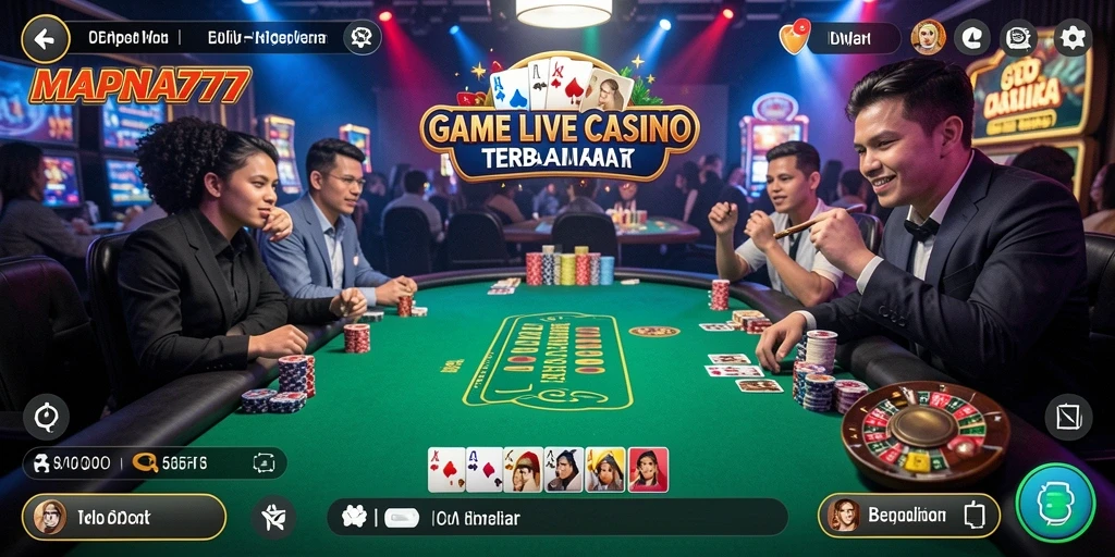 Tampilan gameplay Live Casino yang mendebarkan dan interaktif.