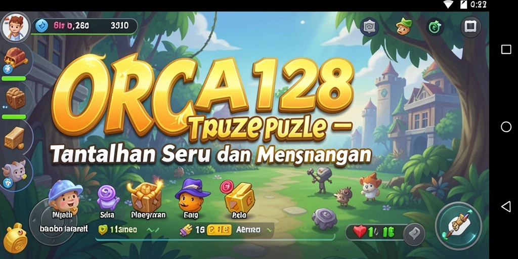 Tampilan gameplay menantang di ORCA128 dengan berbagai teka-teki menarik.