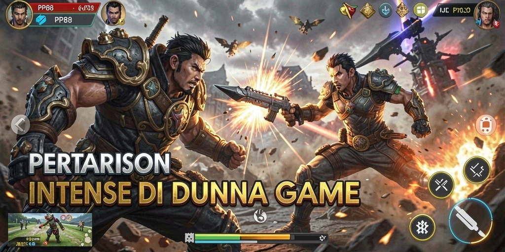 Screenshot gameplay PP88 menampilkan pertarungan sengit dan karakter yang dinamis.