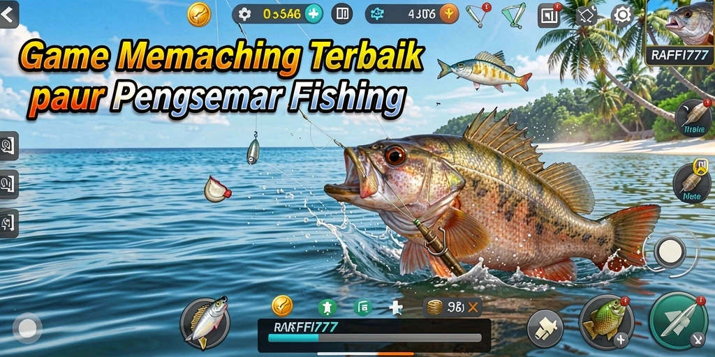 Screenshot gameplay RAFFI777 yang menunjukkan pengalaman memancing yang seru.