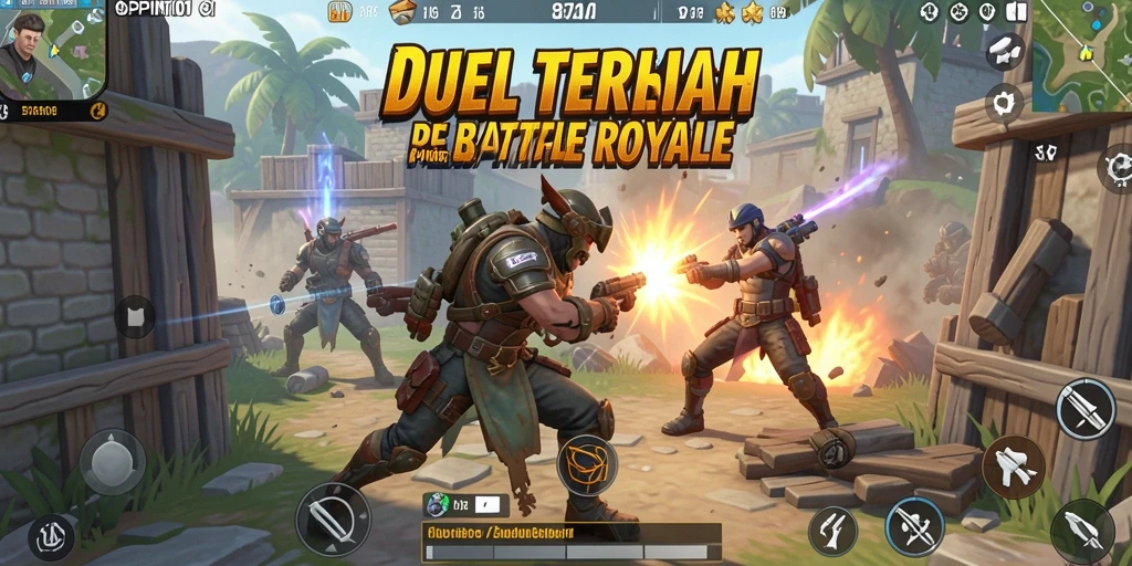Tangkapan layar gameplay SPIN101 dengan pertempuran seru Battle Royale.